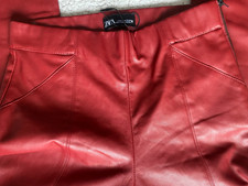 Zara dark red leather leggings
