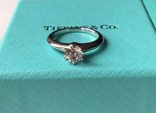 Tiffany & Co .75 Carat Diamond Solitaire Engagement Platinum Ring