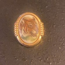 Tiger Design Gold Tone Small