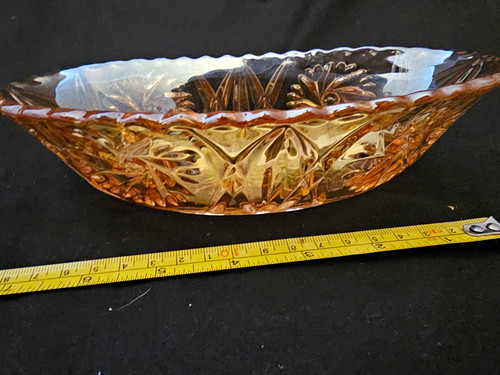 Unmarked amber pressed glass