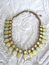 Stunning Vintage  Faux Opal Cab bead Beaded Bib Style Necklace