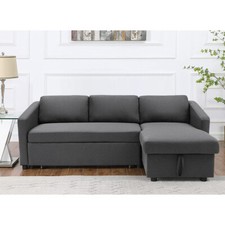 3 Seater Corner Sofa Bed Universal Left/Right L-Shape Chaise Longue Storage Seat