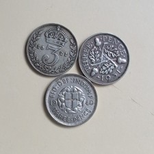 Three pence Silver Coins 1921
