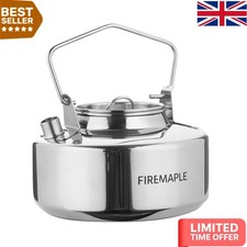 Open Fire Safe Portable Kettle - Stainless Steel 1L for Camping Adventures