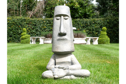 Yoga pose easter - island, man