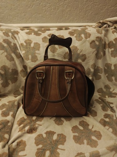 Vintage brown bowling bag - vintage,