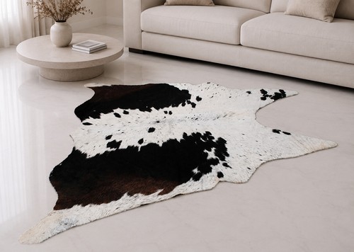 Genuine brown white - white, cowhide