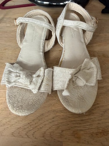 Girls next white lace sandals - lace,