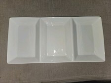 3 Section Snack Serving Dish  White