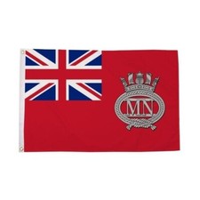 5ft Merchant Navy Naval Red Ensign MN Crested Polyester Banner Flag
