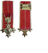 MINIATURE MOUNTED MBE MILITARY MEDAL, supplied as seen with a pin brooch to wear