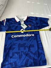 Retro Score Draw Chelsea Home Shirt Commodore Blue Jersey 91-93 Vintage