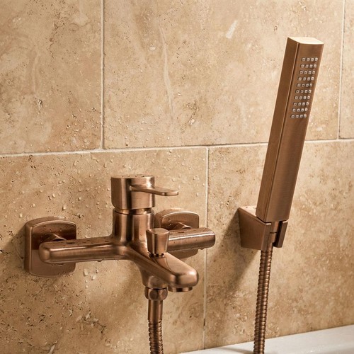 Wall mounted bath tap copper - wall,