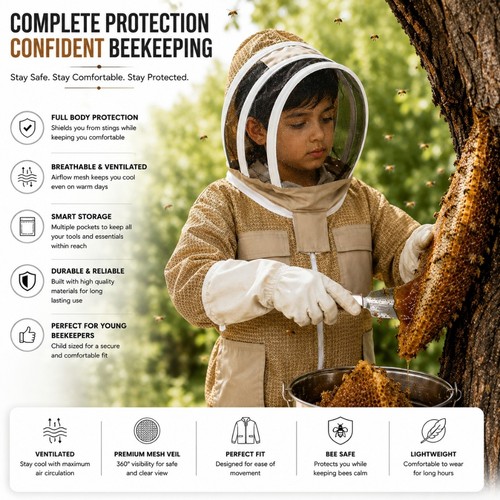 Kids beekeeping jacket layer - beekeeping, 3