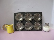 Dolls House 1/12  Metal 6x  plates 'aged' suitable  for Tudor ,jug and pot .