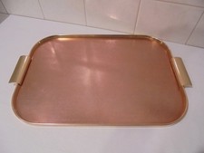 VINTAGE / RETRO KAYMET GOLD COLOURED METAL SERVING TRAY