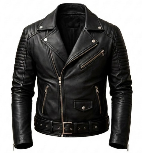 Men black real leather - real,