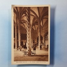Mallorca Spain Postcard C1920 Palma La Lonja Interior Twisted Columns