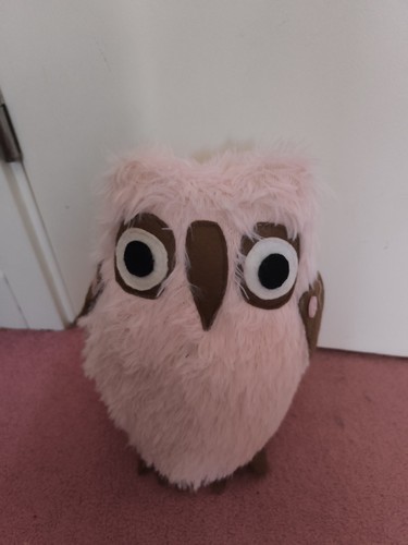Pink fluffy owl door stop - fluffy,