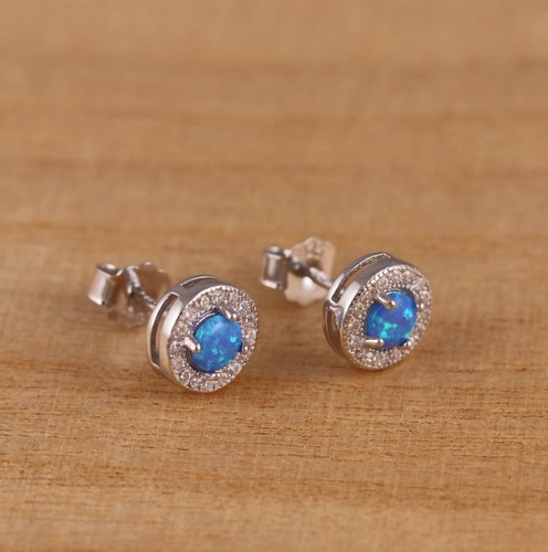 925 sterling silver blue opal - silver,