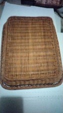 Vintage Rattan Wicker Tray