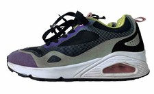 SKECHERS TRAINERS 4 PURPLE GREY Sneakers Lace Up Wedged Textile Synthetic Upper