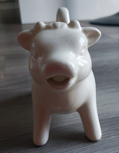 White ceramic cow creamer jug - ceramic,