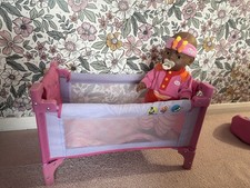 Baby born Zapf Creation vintage retro travel cot bed