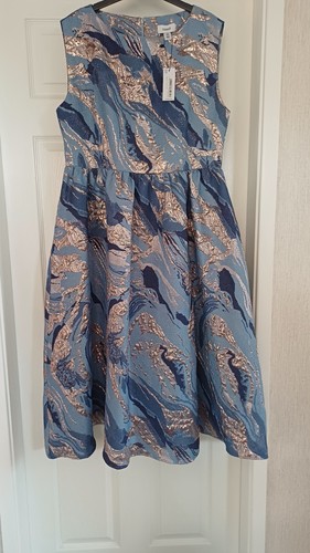 Ladies blue jacquard midi - ladies,