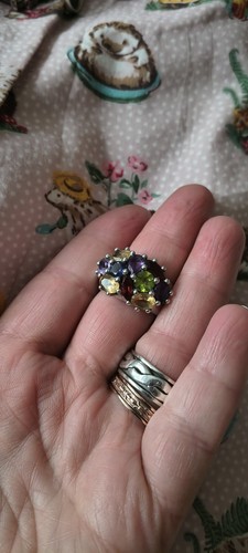 Sterling silver chunky multi - silver,