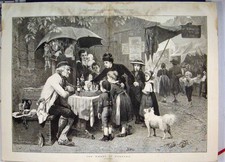 Original Old Antique Print The