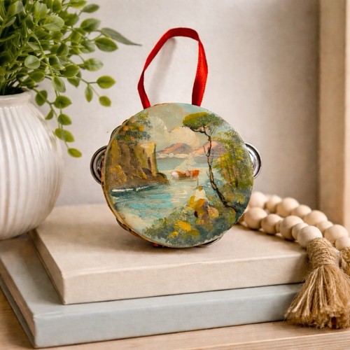 Mini hand painted tambourine - mini,