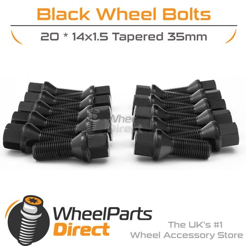 Wheel bolts 14x1 black - wheel, 14x1.5