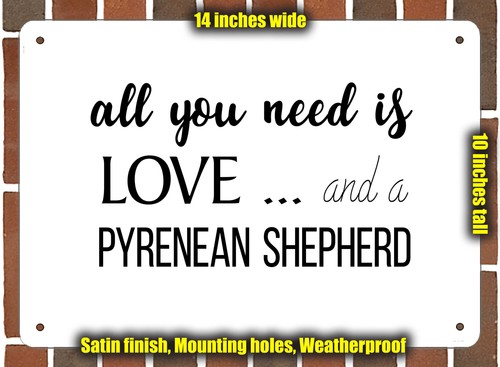 Metal sign pyrenean shepherd - sign,