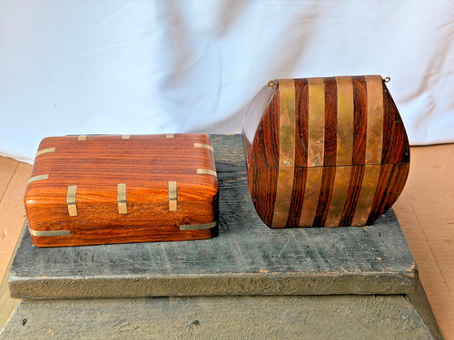 Vintage brass bound rosewood - brass,