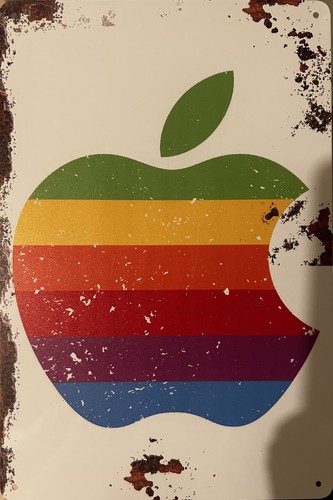 Apple tin sign retro - tin, logo