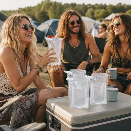 20x 500ml clear stand pouch - 500ml, up