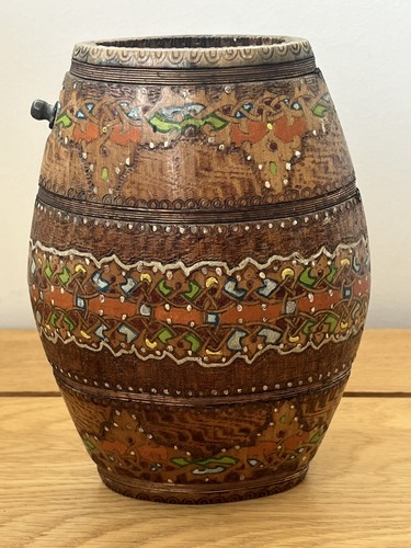 Antique wood copper band - wood, drink