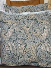 Clarke And Clarke Acanthus Denim Cushion Covers Set Of Two