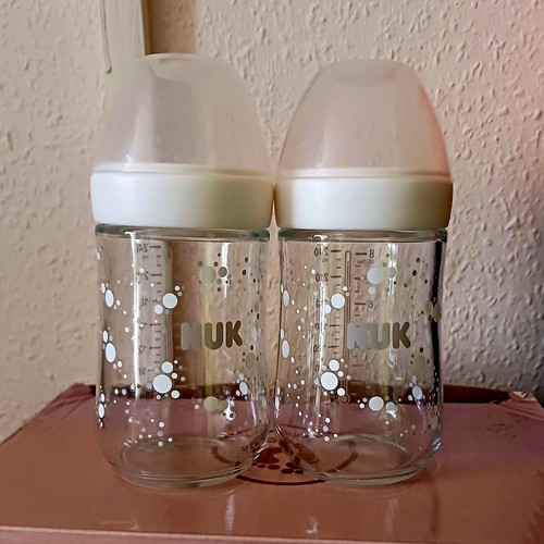 Nuk glass baby bottle set - of, 2
