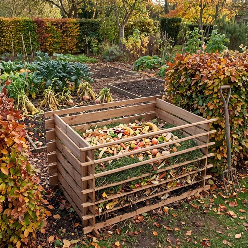 Wooden slatted composter - slatted,