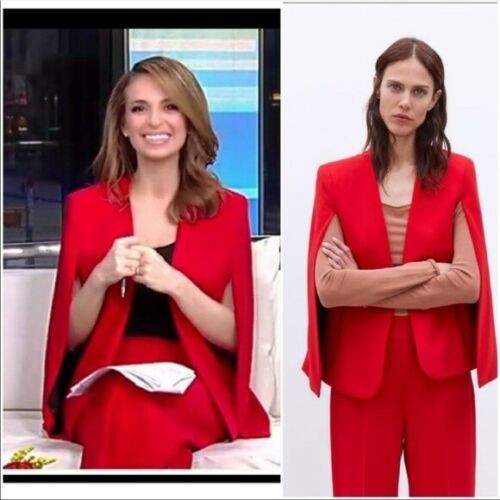 Zara red cape blazer - red,