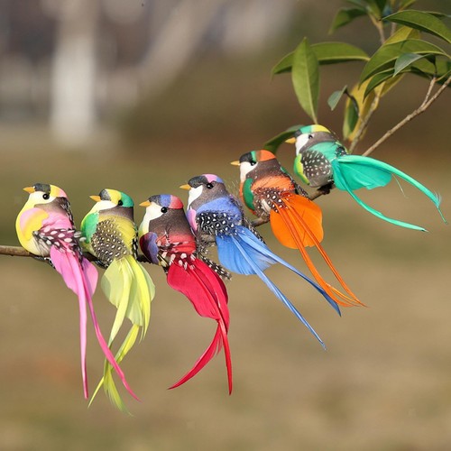 Artificial bird ornaments - 6x,
