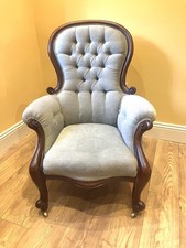 Victorian spoonback armchair - victorian,