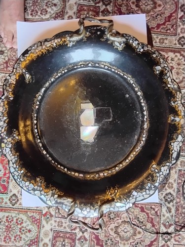 Antique black paper mache - black,