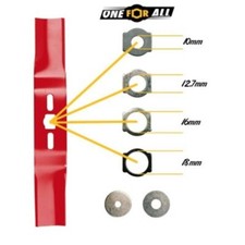 16" 40cm UNIVERSAL FORMED MOWER LAWNMOWER BLADE includes adaptors and washers 