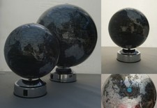 Silver Black  World Globe