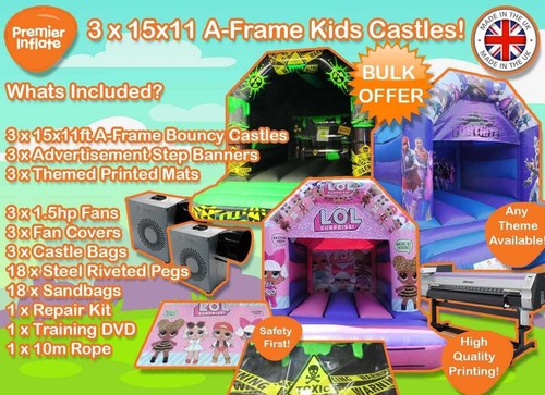 Kids bouncy castle package - 3x,