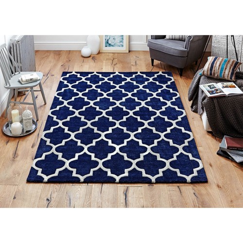 Navy blue wool thick - blue, heavy