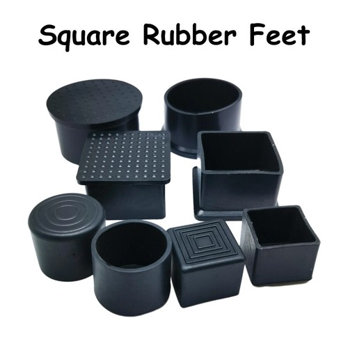 Square rubber furniture foot - rubber,